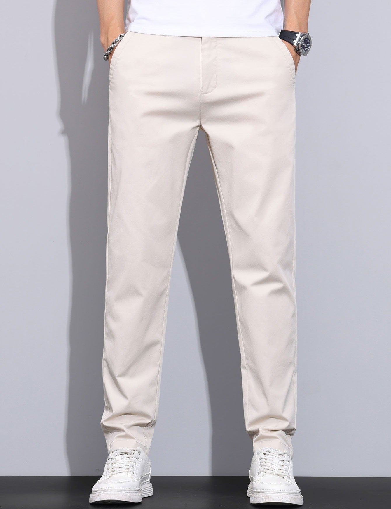 Velira Pants Elastinga Juosmens Tiesios Kojuos Kelnės