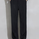 Velira Pants juoda / S Atsipalaidavę Elastingi Juosmens Tiesūs Kelnės