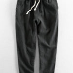 Velira Pants juoda / S Lino ir medvilnės mišinio trumpi kelnių