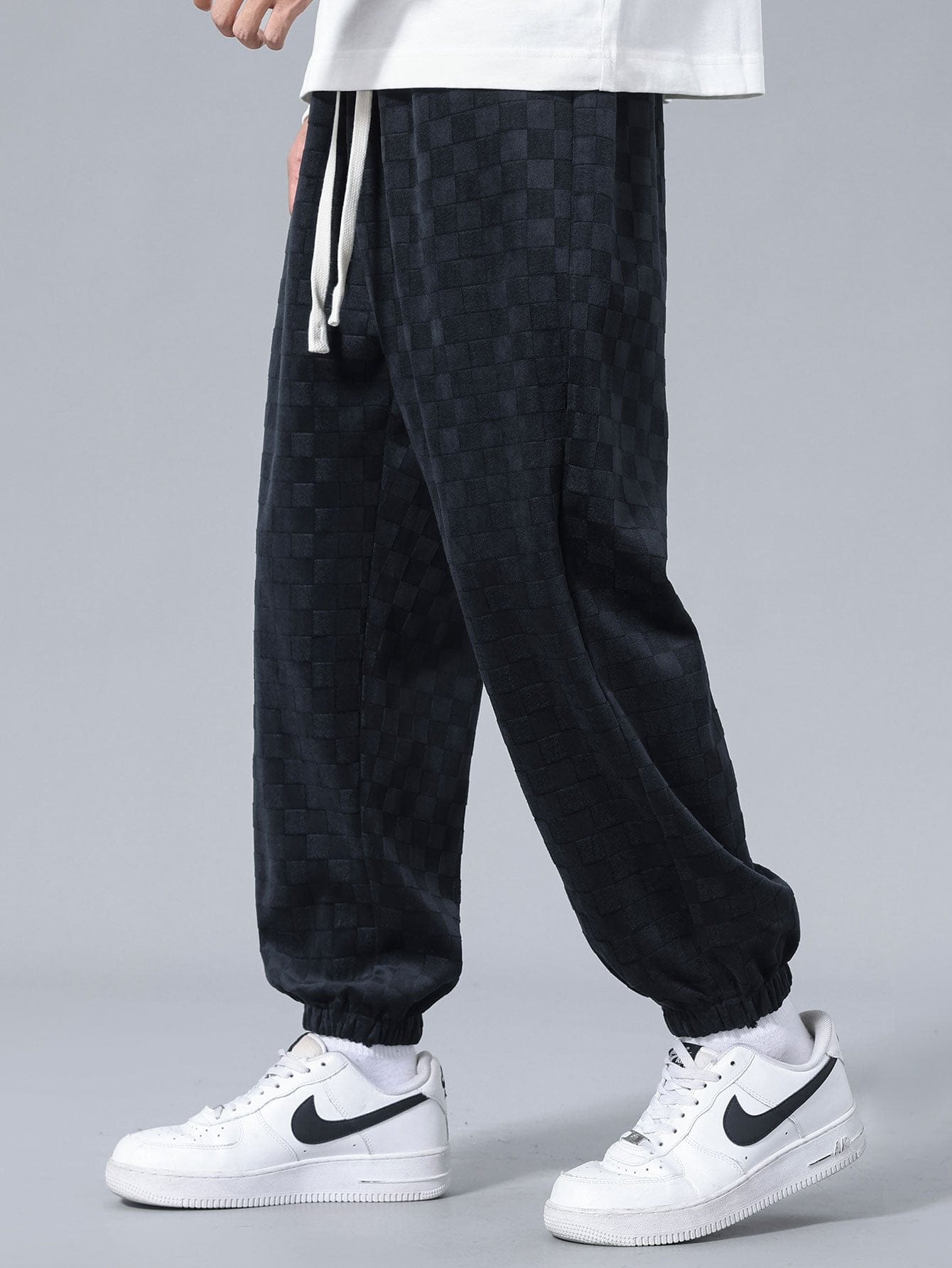 Velira Pants juoda / S Šachmatų rašto bėgimo kelnės