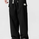 Velira Pants juoda / XS Laisvas kirpimas tiesaus silueto džersio krovinių kelnės