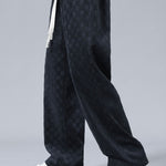 Velira Pants juoda / XS Šachmatų rašto tiesios kojos kelnės