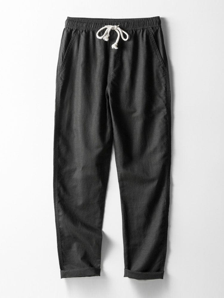 Velira Pants juoda / XS Tiesios Kojo Lino Kelnės