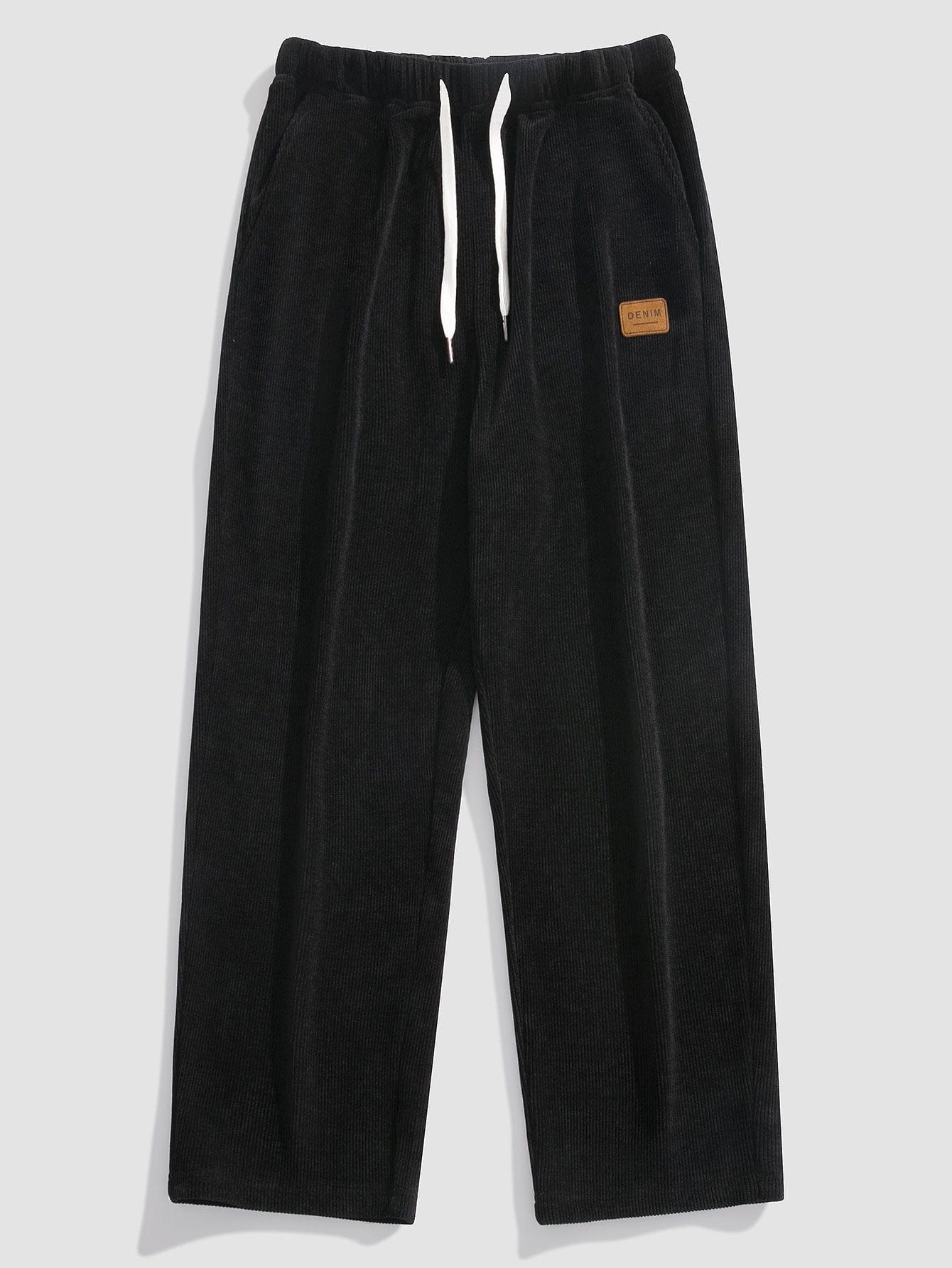 Velira Pants juoda / XS Tiesios Kojos Kordūro Kelnės
