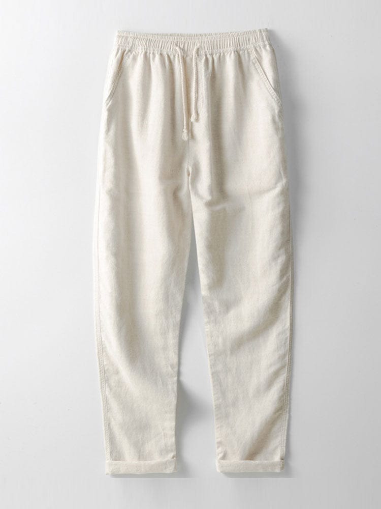 Velira Pants kreminė / XS Tiesios Kojo Lino Kelnės