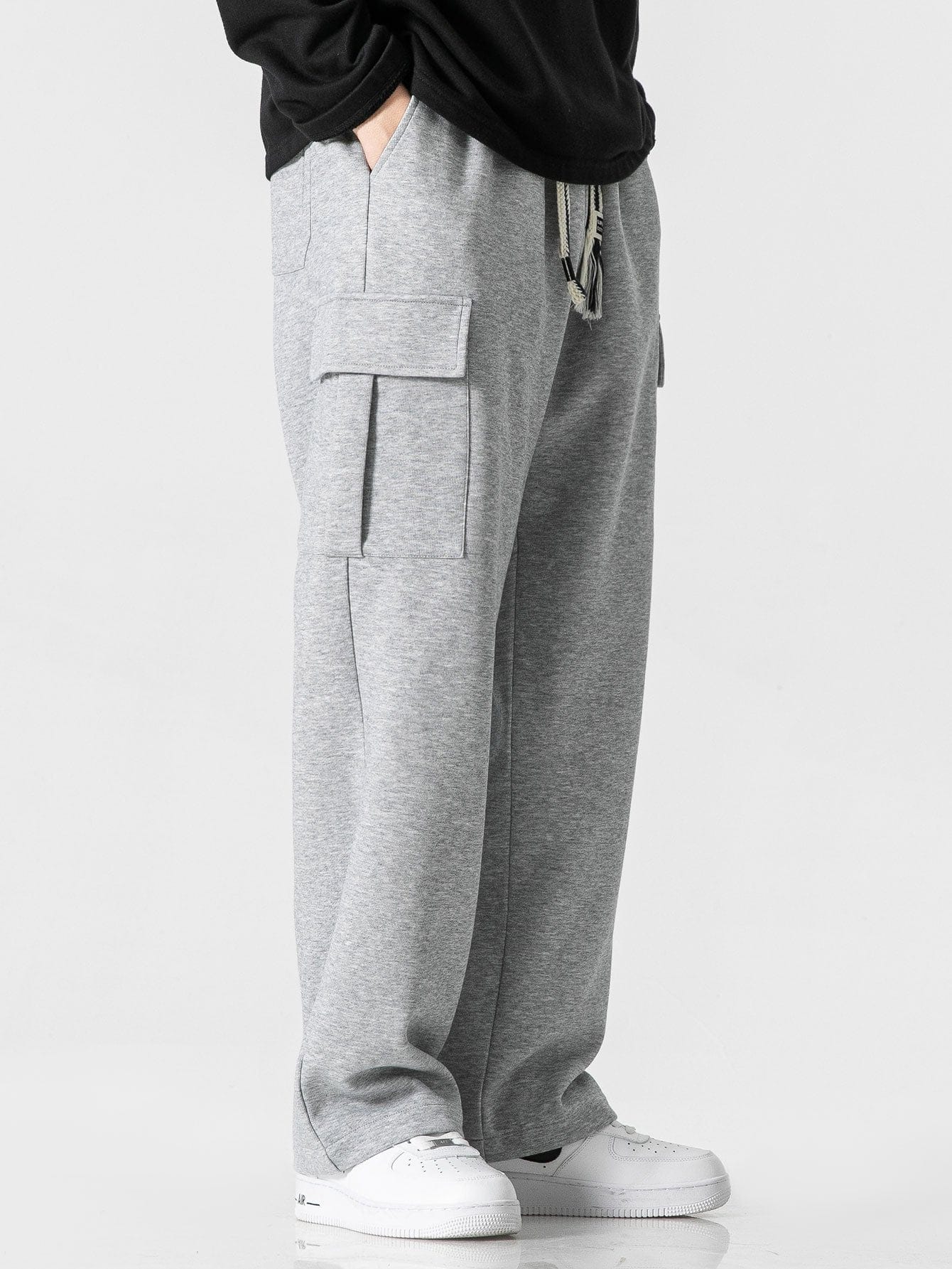 Velira Pants Laisvas kirpimas tiesaus silueto džersio krovinių kelnės