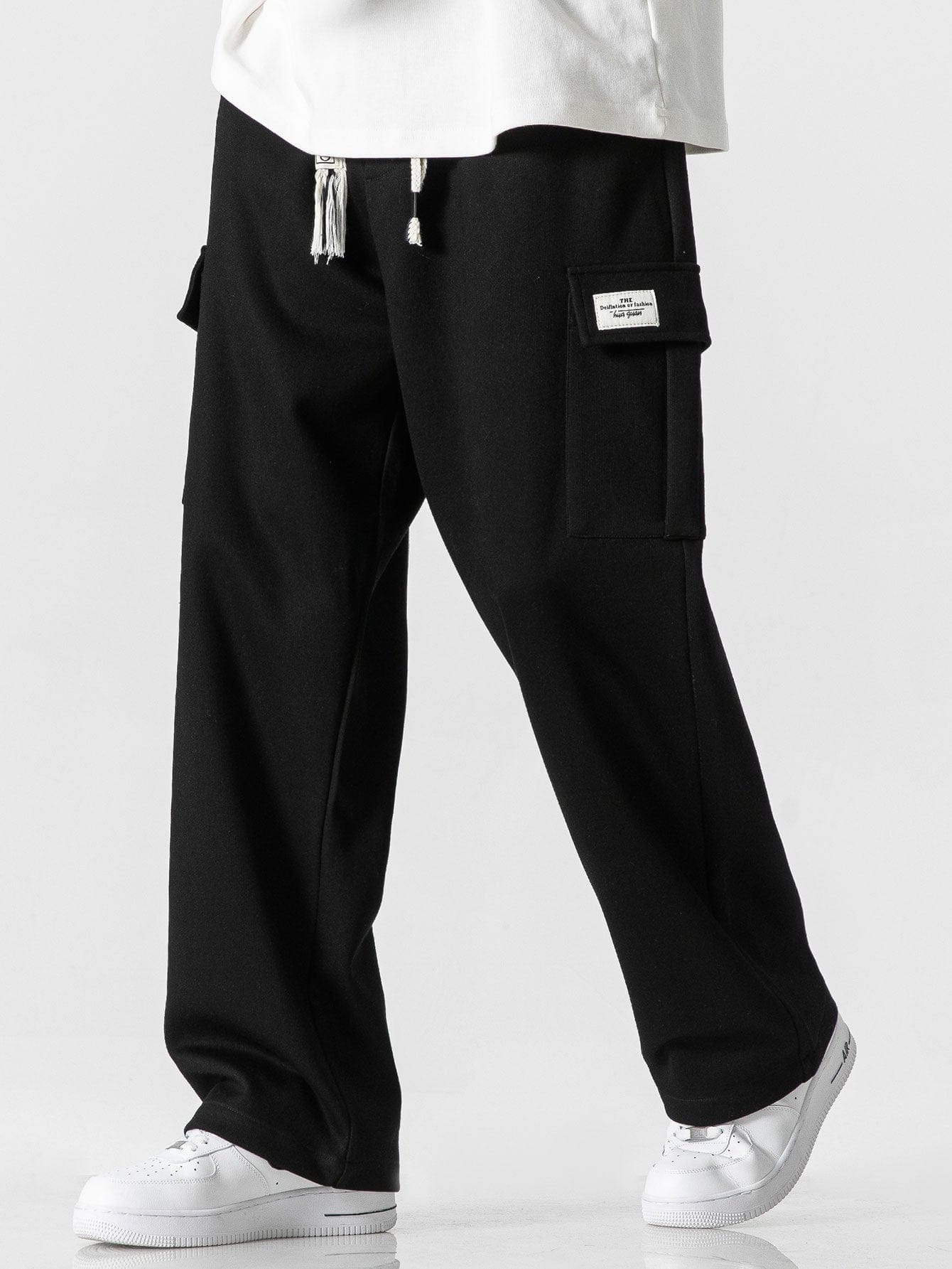 Velira Pants Laisvas kirpimas tiesaus silueto džersio krovinių kelnės