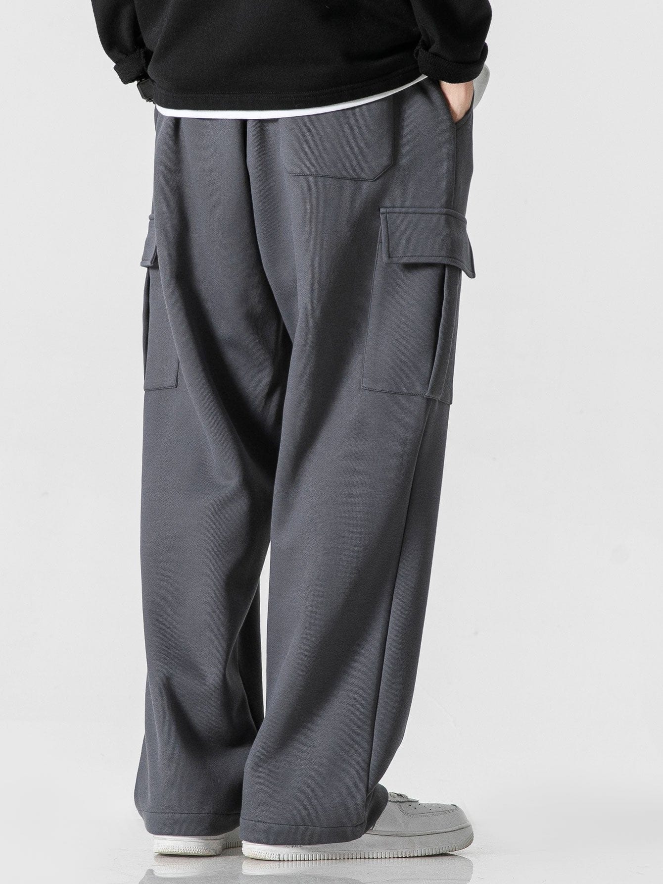 Velira Pants Laisvas kirpimas tiesaus silueto džersio krovinių kelnės