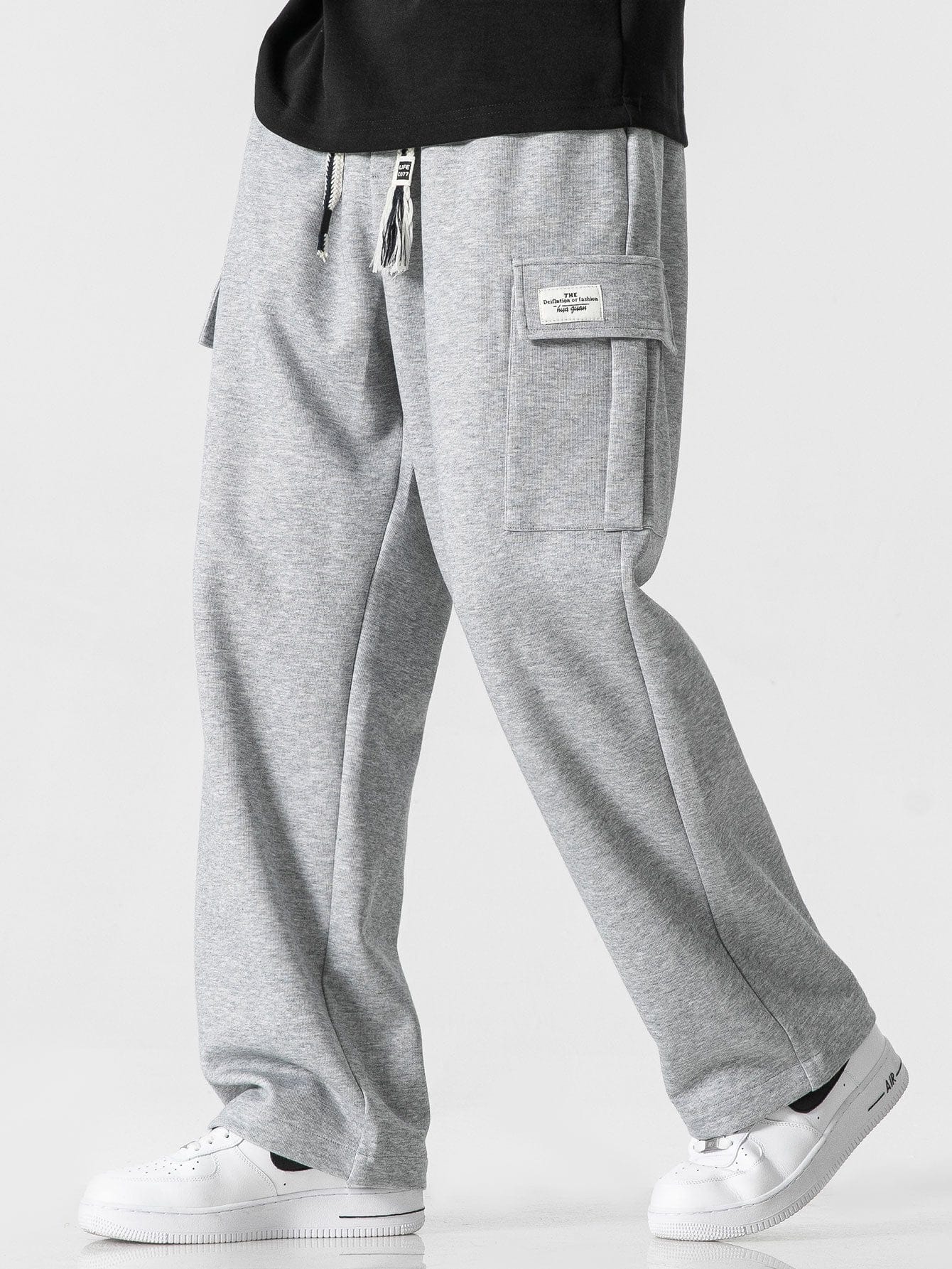 Velira Pants Laisvas kirpimas tiesaus silueto džersio krovinių kelnės