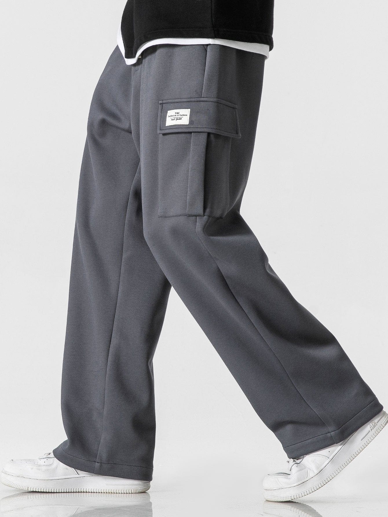 Velira Pants Laisvas kirpimas tiesaus silueto džersio krovinių kelnės
