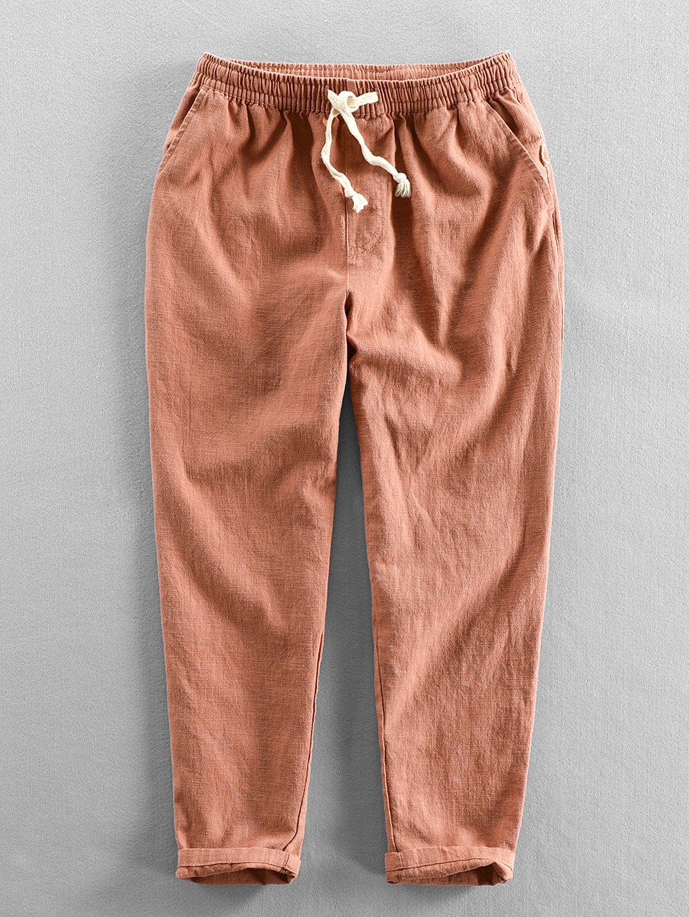 Velira Pants Lino ir medvilnės mišinio trumpi kelnių