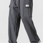 Velira Pants pilka / XS Laisvas kirpimas tiesaus silueto džersio krovinių kelnės
