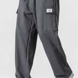 Velira Pants pilka / XS Laisvas kirpimas tiesaus silueto džersio krovinių kelnės
