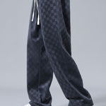 Velira Pants pilka / XS Šachmatų rašto tiesios kojos kelnės