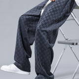 Velira Pants Šachmatų rašto tiesios kojos kelnės