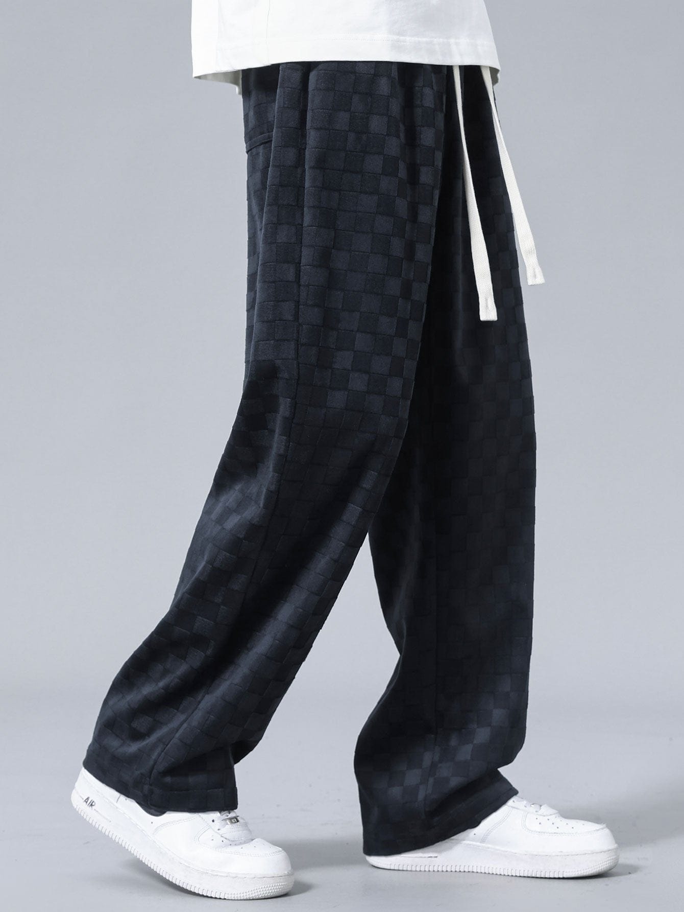 Velira Pants Šachmatų rašto tiesios kojos kelnės