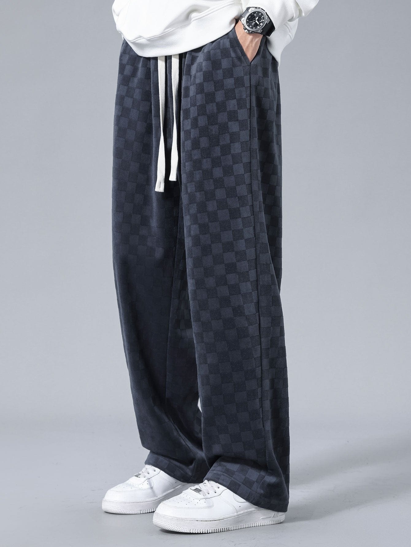 Velira Pants Šachmatų rašto tiesios kojos kelnės