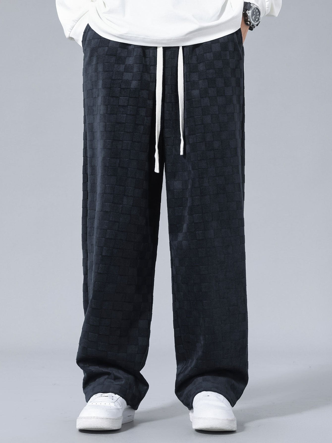 Velira Pants Šachmatų rašto tiesios kojos kelnės