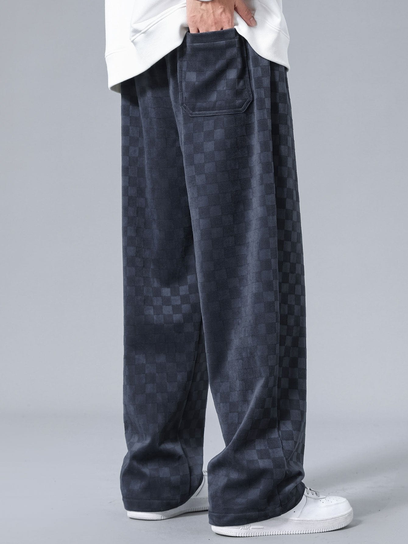 Velira Pants Šachmatų rašto tiesios kojos kelnės