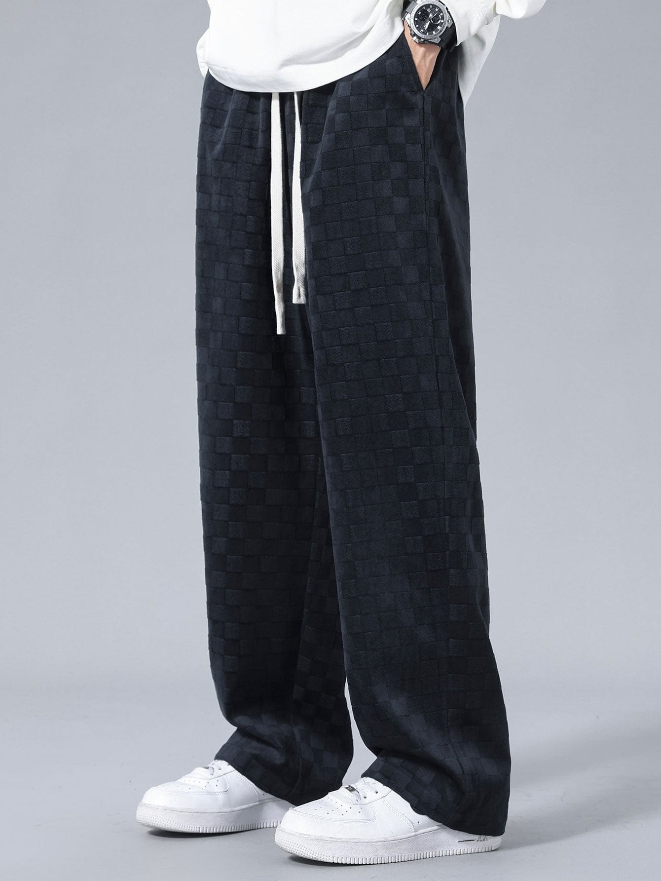 Velira Pants Šachmatų rašto tiesios kojos kelnės