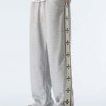 Velira Pants sidabrinė / S Atsipalaidavęs kirpimas, kryžminiai šoninės juostos tiesūs kelnių