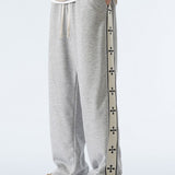 Velira Pants sidabrinė / S Atsipalaidavęs kirpimas, kryžminiai šoninės juostos tiesūs kelnių