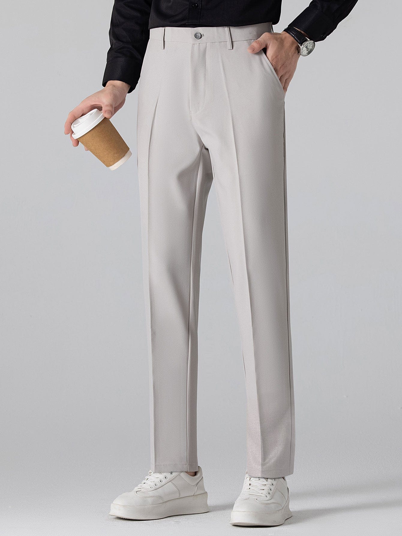 Velira Pants sidabrinė / XS Lieknos formos siauri kelnių