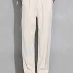 Velira Pants smėlinė / S Atsipalaidavę Elastingi Juosmens Tiesūs Kelnės