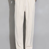 Velira Pants smėlinė / S Atsipalaidavę Elastingi Juosmens Tiesūs Kelnės