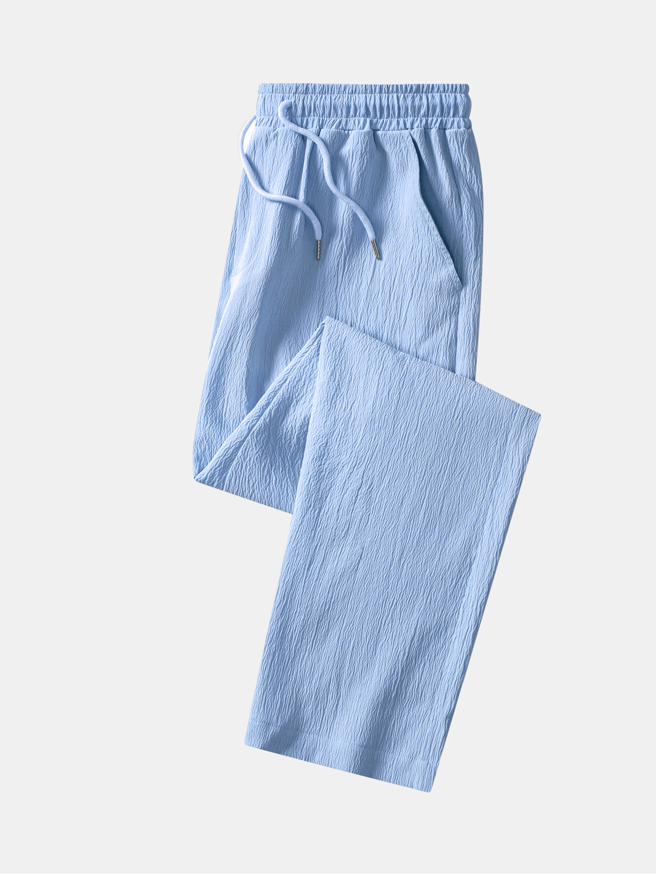 Velira Pants Susiraukšlėjęs tekstūruotas tiesių kojų kelnes