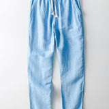 Velira Pants šviesiai mėlyna / XS Tiesios Kojo Lino Kelnės