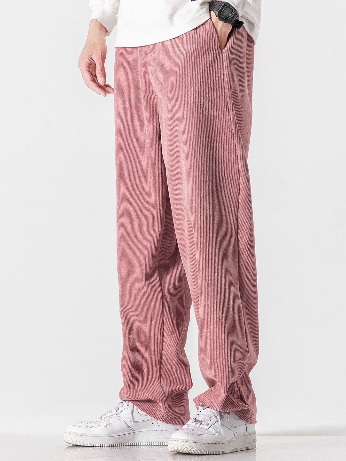 Velira Pants šviesiai rožinė / S Tiesios kojos švelniakailės kelnės