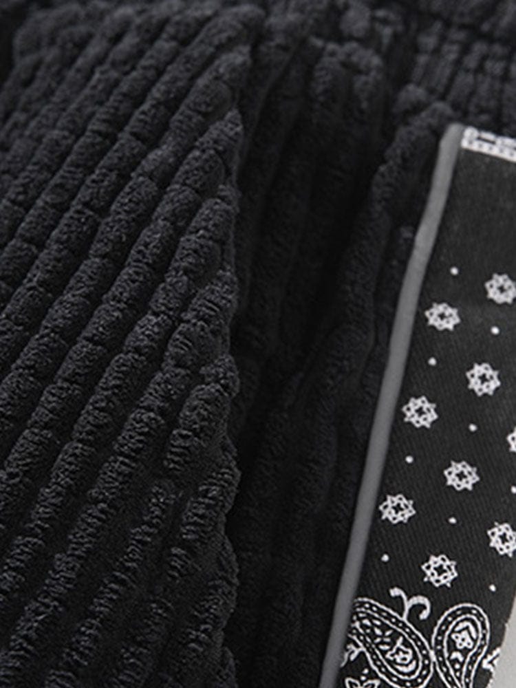 Velira Pants Šviesos džinsinio audinio paisley rašto kelnės