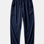 Velira Pants tamsiai mėlyna / S Susiraukšlėjęs tekstūruotas tiesių kojų kelnes