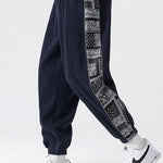 Velira Pants tamsiai mėlyna / S Šviesos džinsinio audinio paisley rašto kelnės