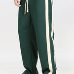 Velira Pants tamsiai žalia / XS Pantalonai su plyšiu ir juostelėmis