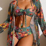 Velira Pilkas / S Paloma™ | Bikini su gėlių sijonu