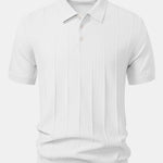 Velira Polo balta / XS Juostuotas džersio polo marškinėliai