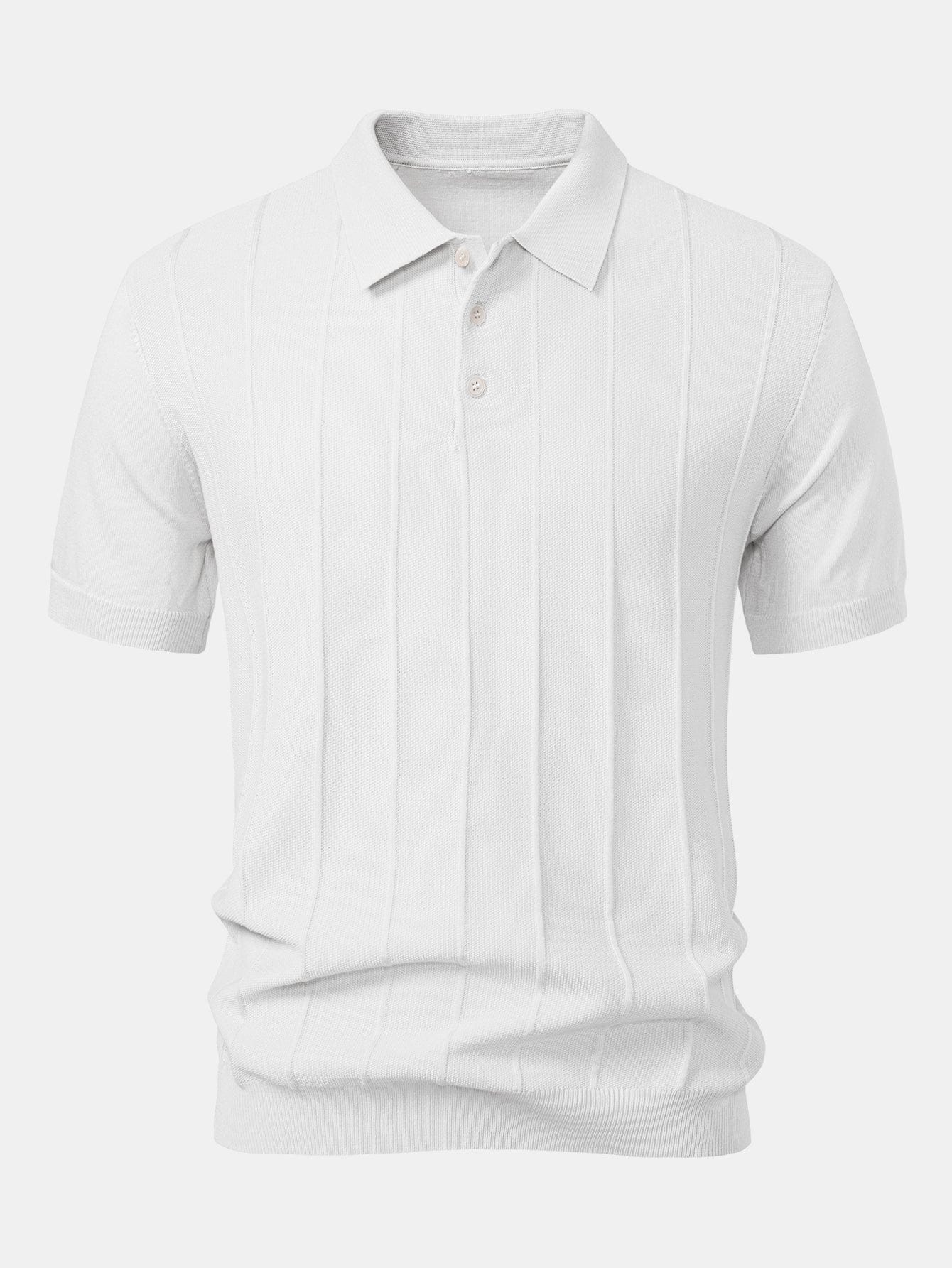 Velira Polo balta / XS Juostuotas džersio polo marškinėliai