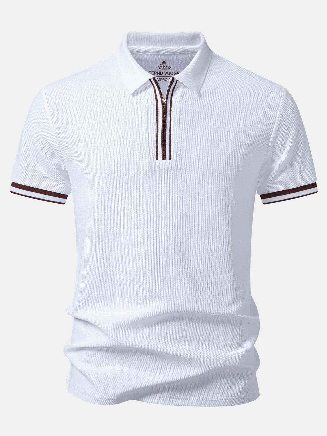 Velira Polo Balta / XS Kontrastinė apdaila su užtrauktuku polo