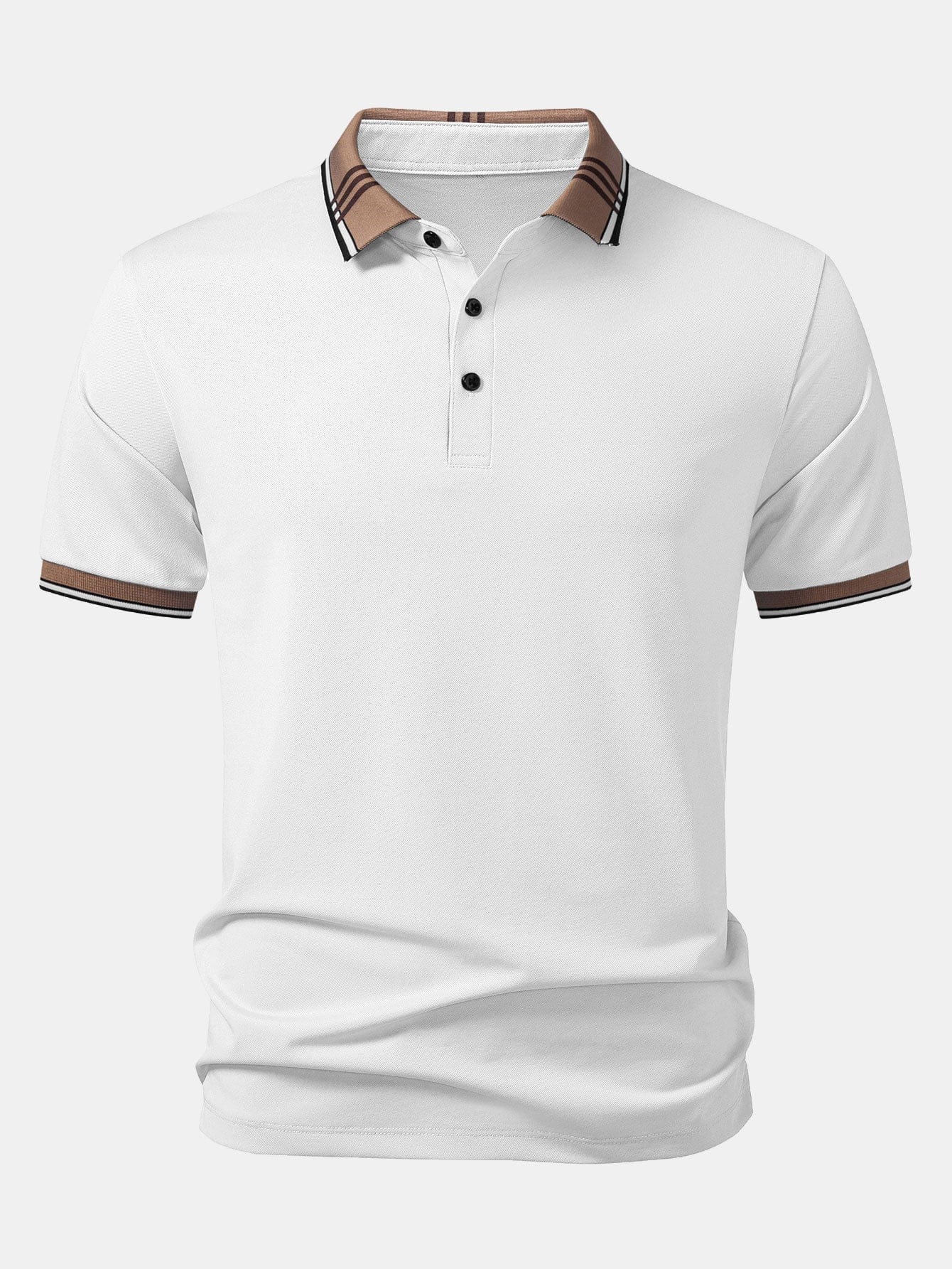 Velira Polo balta / XS Kontrastingos Juostelės Apykaklės Polo