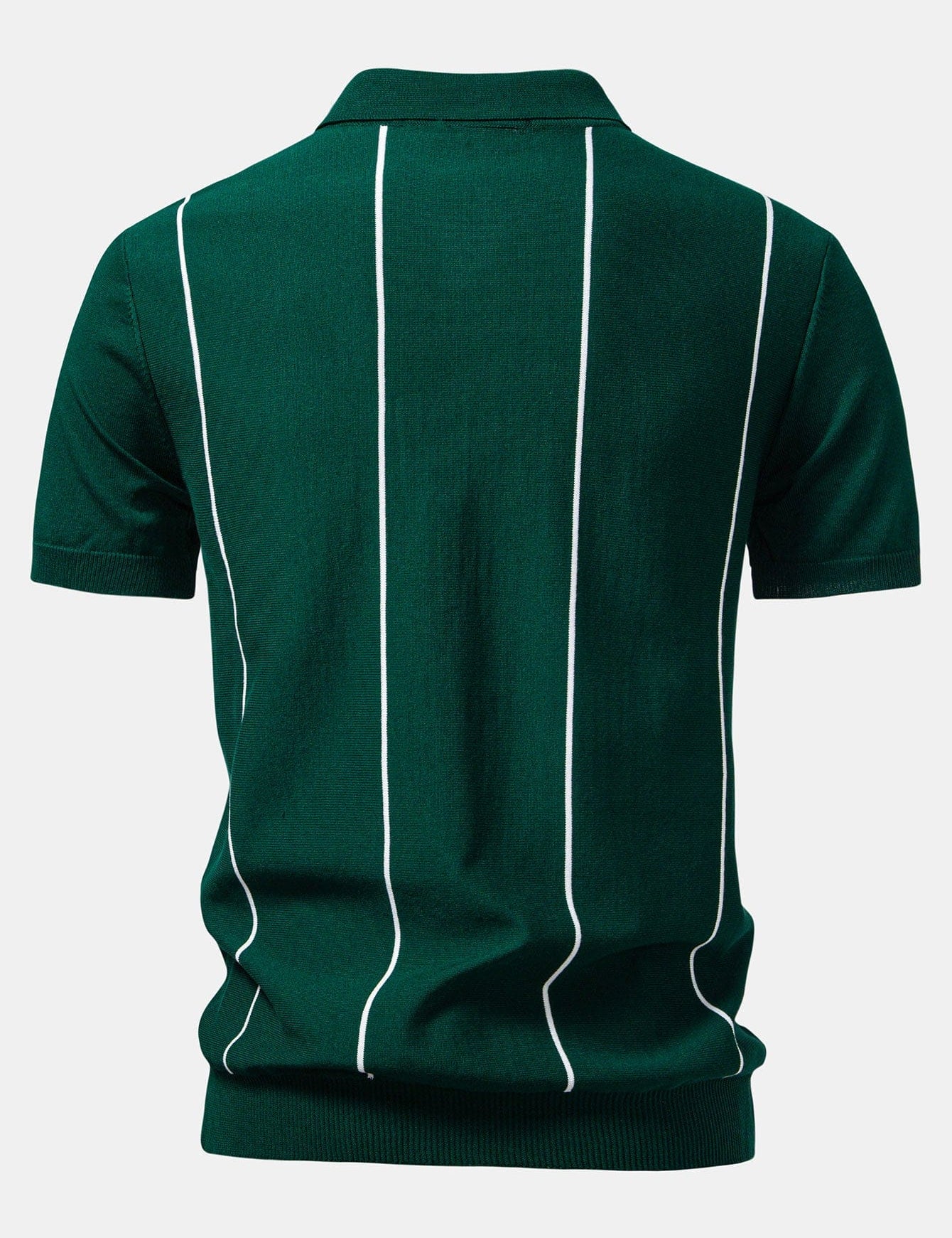 Velira Polo Dryžuota Zip Up Megzta Polo Marškinėliai