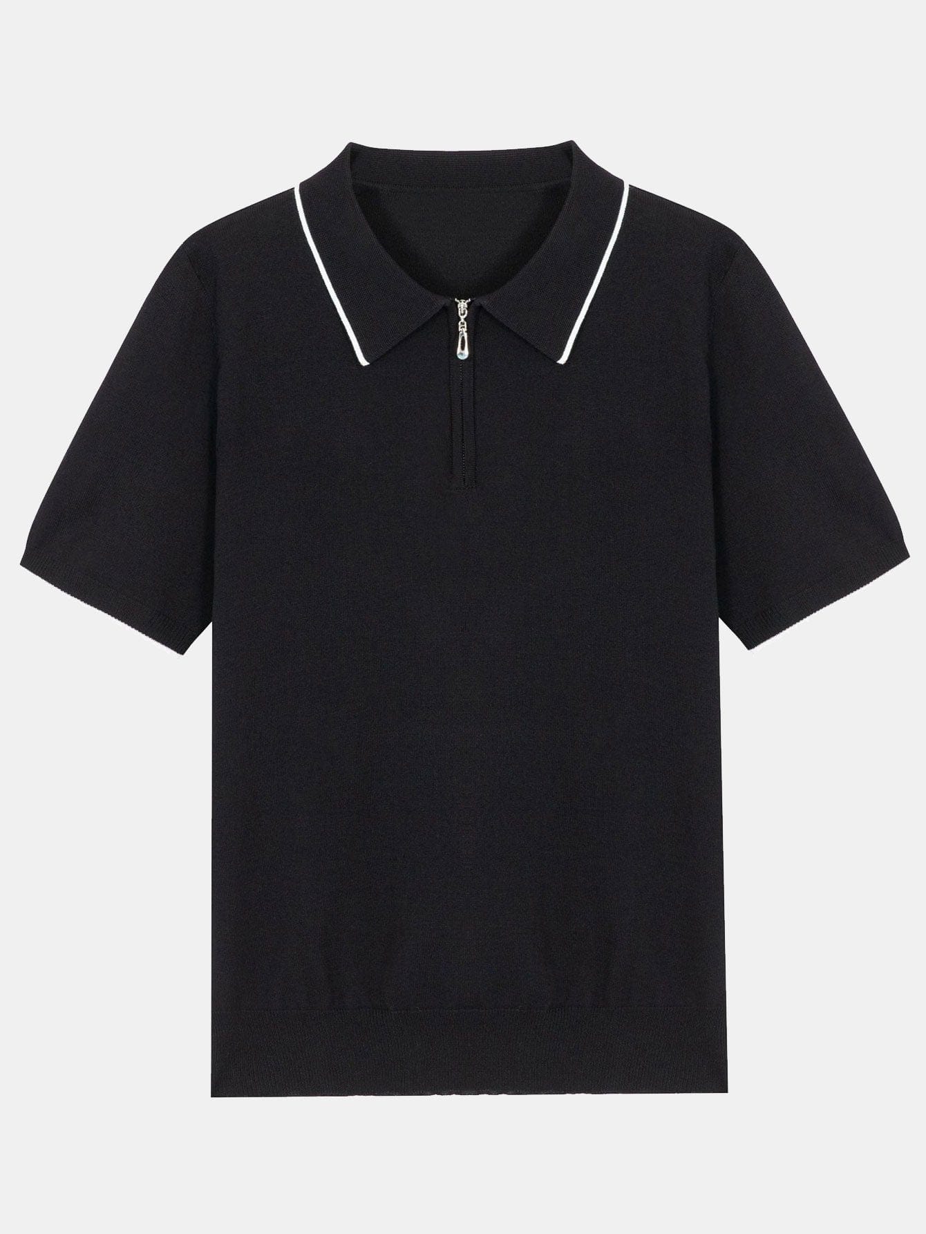 Velira Polo juoda / S Kietas Zip Megztinis Polo