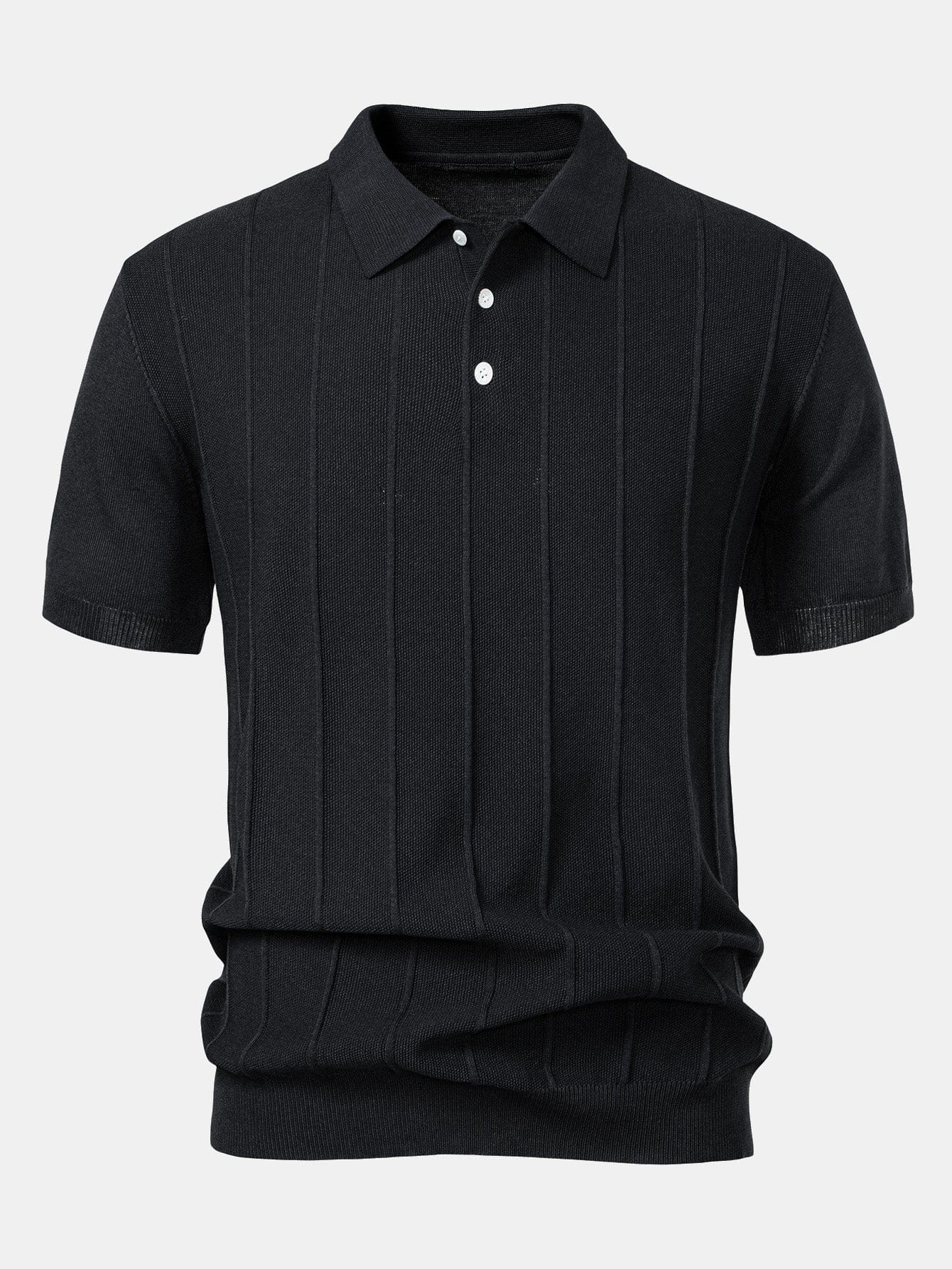 Velira Polo juoda / XS Juostuotas džersio polo marškinėliai