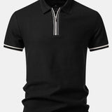 Velira Polo Juoda / XS Kontrastinė apdaila su užtrauktuku polo