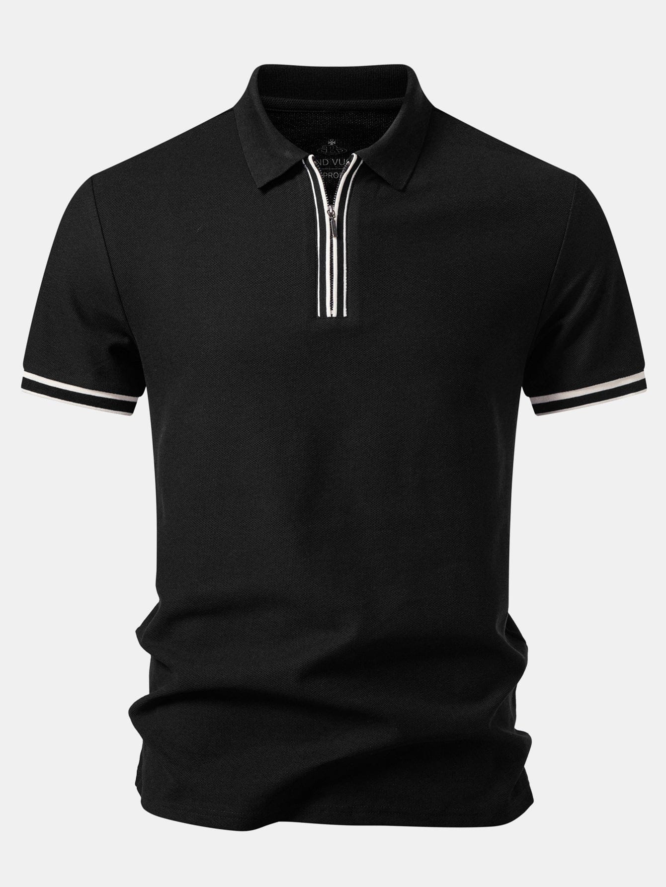 Velira Polo Juoda / XS Kontrastinė apdaila su užtrauktuku polo