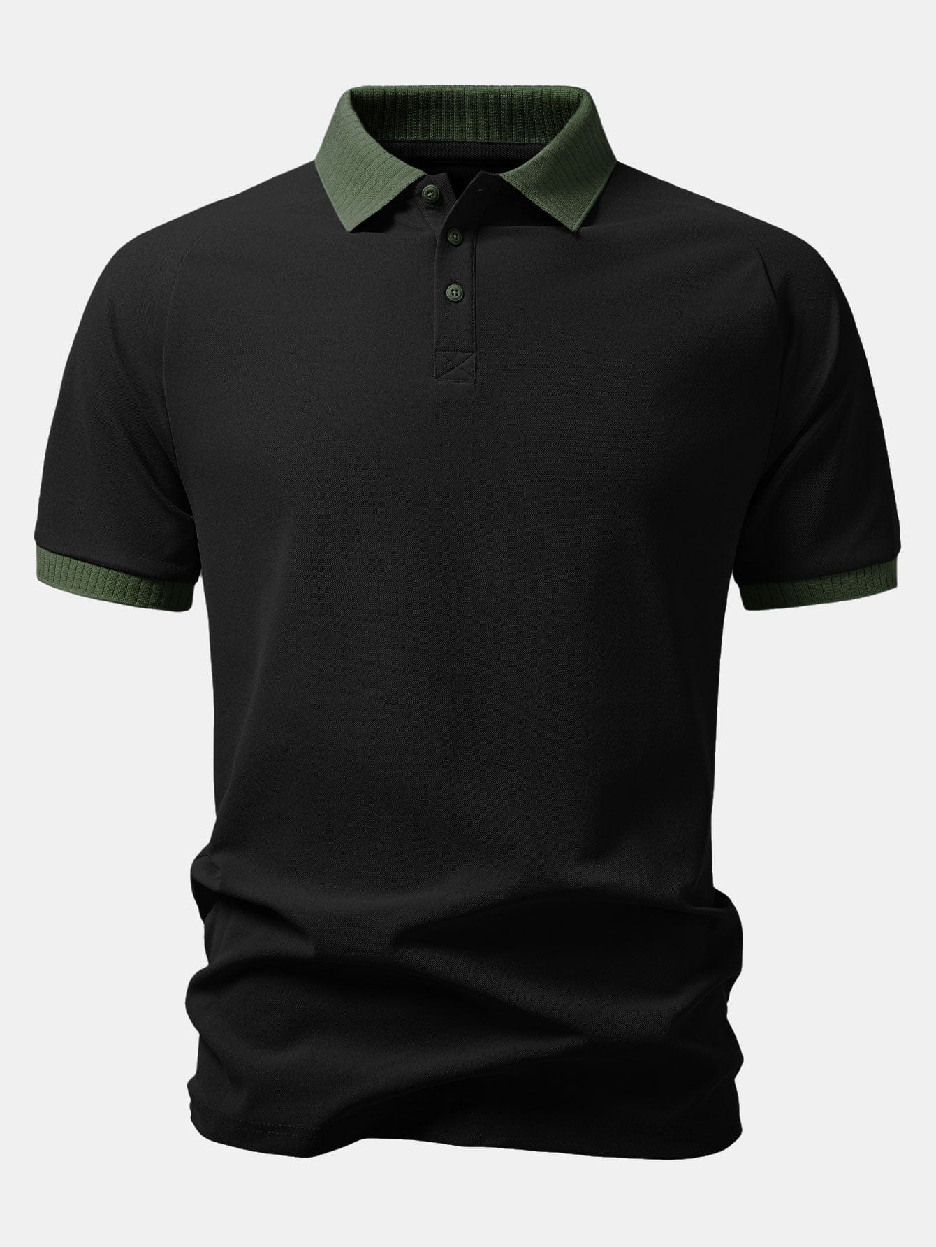 Velira Polo juoda / XS Kontrastingas Raglan Rankovė Polo