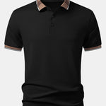 Velira Polo juoda / XS Kontrastingos Juostelės Apykaklės Polo