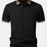 Velira Polo juoda / XS Kontrastingos Juostelės Apykaklės Polo