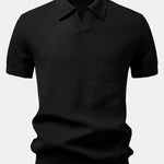 Velira Polo juoda / XS Textūruotas Johnny apykaklės nertas polo